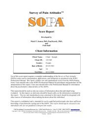 SOPA Score Report - Psychological Assessment Resources, Inc.