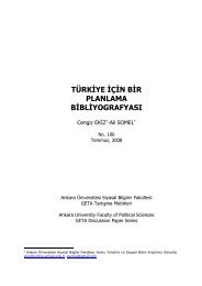 tÃ¼rkiye iÃ§in bir planlama bibliyografyasÄ± - Siyasal Bilgiler FakÃ¼ltesi ...