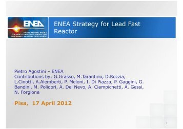 ENEA Strategy for Lead Fast Reactor - Research Laboratory for ...