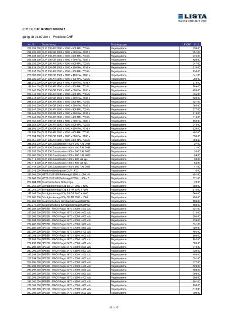PREISLISTE KOMPENDIUM 1 g