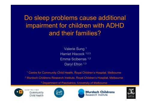 Do sleep problems cause additional impairment for children with ...