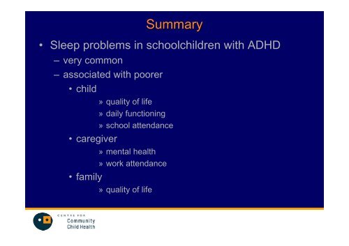 Do sleep problems cause additional impairment for children with ...
