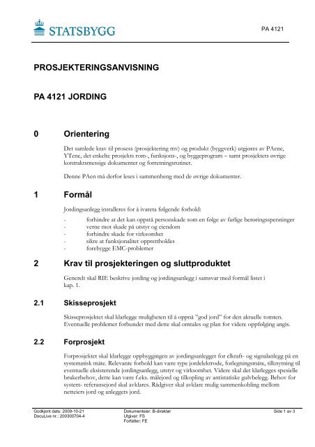 PA 4121 Jording - Statsbygg