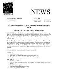 16th Annual Celebrity Quail and Pheasant Hunt—Nov ... - Illinois DNR