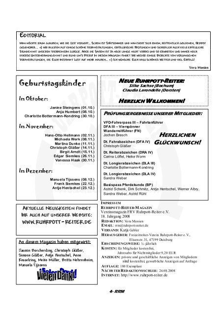 Ausgabe 04/2008 - RUHRPOTT-REITER eV