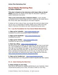 Social Media Marketing Plan - Action Plan Marketing