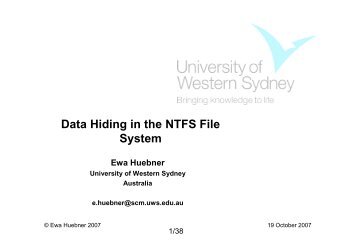 Data Hiding in the NTFS File System