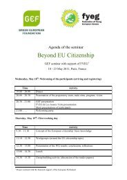 Agenda - Seminar on EU citizenship - Green European Foundation