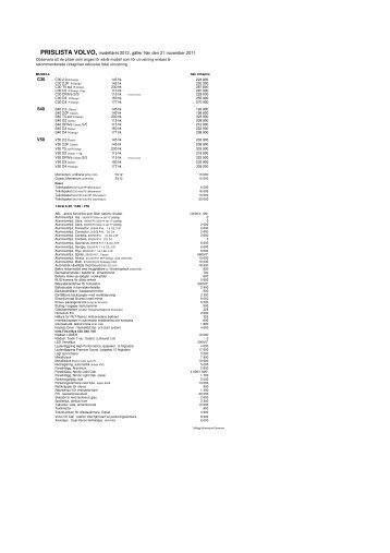 (prislisteunderlag i excel modell\345ret 2012 utg 3. 111121.xls) - Volvo