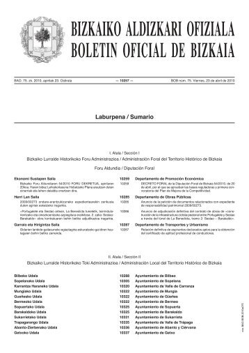 bizkaiko aldizkari ofiziala boletin oficial de bizkaia - Observatorio del ...