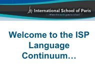 Welcome to the ISP Language Continuumâ¦ - International School ...