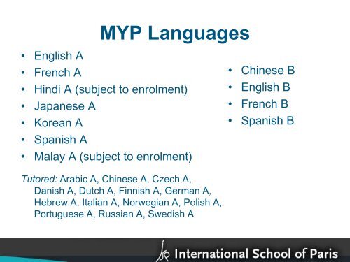 Welcome to the ISP Language Continuumâ¦ - International School ...