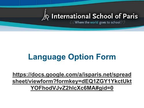 Welcome to the ISP Language Continuumâ¦ - International School ...