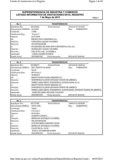 Ver/Imprimir Listado Informativo de Anotaciones en el Registro