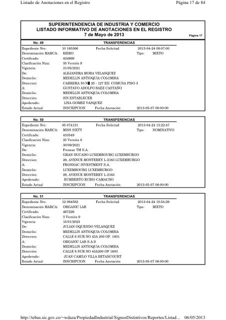 Ver/Imprimir Listado Informativo de Anotaciones en el Registro