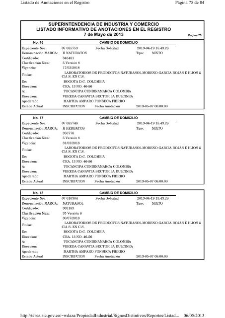 Ver/Imprimir Listado Informativo de Anotaciones en el Registro