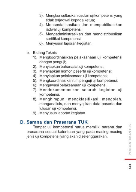 Pedoman Pembentukan Tempat Uji Kompetensi (TUK)