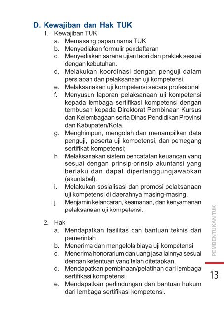 Pedoman Pembentukan Tempat Uji Kompetensi (TUK)