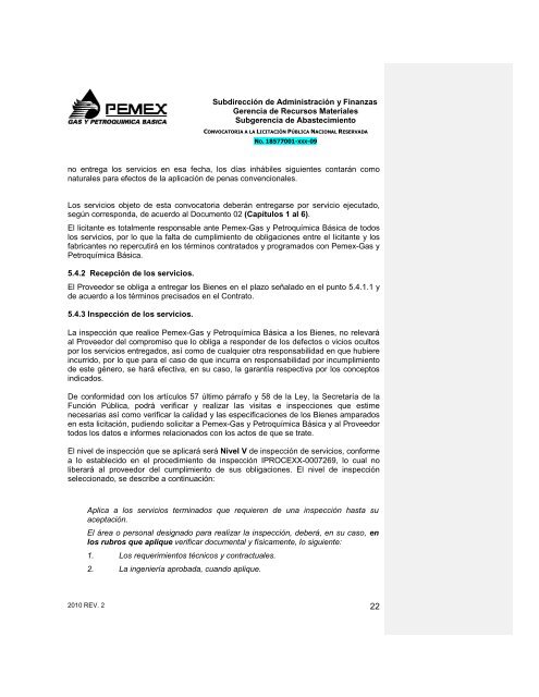 CONVOCATORIA A LA LICITACIÓN PÚBLICA NACIONAL ...