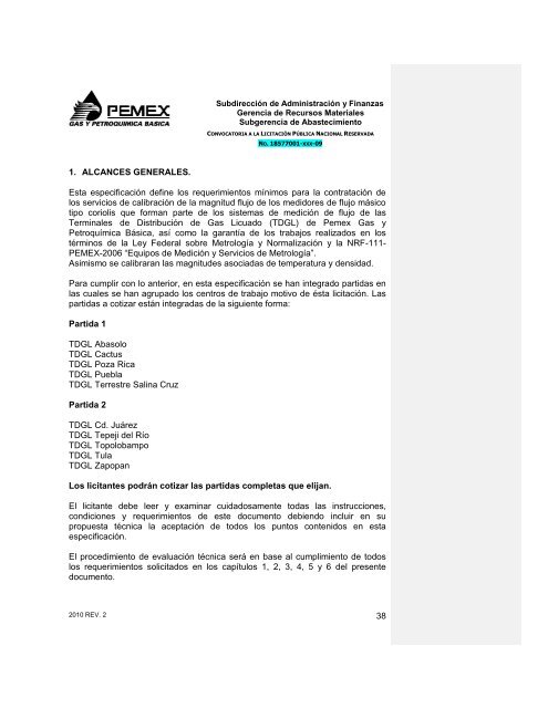 CONVOCATORIA A LA LICITACIÓN PÚBLICA NACIONAL ...