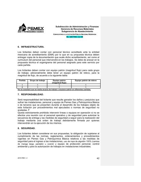 CONVOCATORIA A LA LICITACIÓN PÚBLICA NACIONAL ...