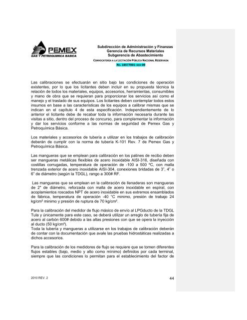 CONVOCATORIA A LA LICITACIÓN PÚBLICA NACIONAL ...