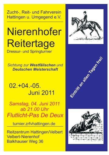 Herzlich Willkommen zu unserem Maiturnier 2011 - Zucht-, Reit