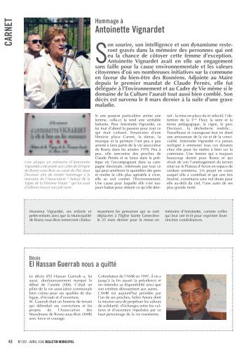 carnet - Site officiel de la ville de Rosny-sous-Bois