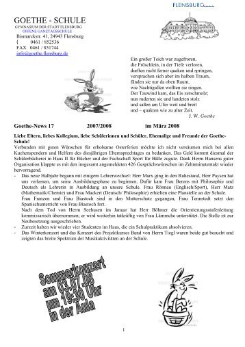 Goethe-News 17 - März 2008 - Goethe-Schule Flensburg - Stadt ...