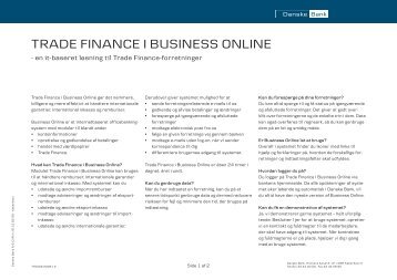 TRADE FINANCE I BUSINESS ONLINE - Danske Bank
