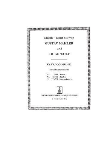 Musik – nicht nur von GUSTAV MAHLER und HUGO WOLF