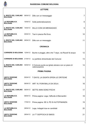 06/04/2012 - Comune di Bologna