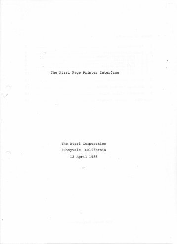 The Atari Page Printer Interface - Atari Documentation Archive