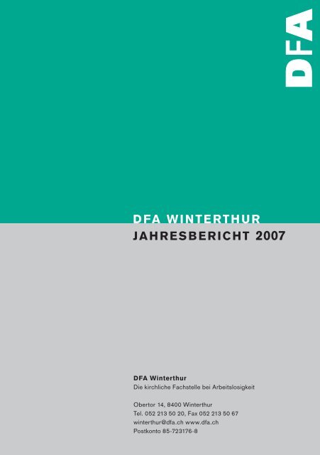 DFA WINTERTHUR JAHRESBERICHT 2007