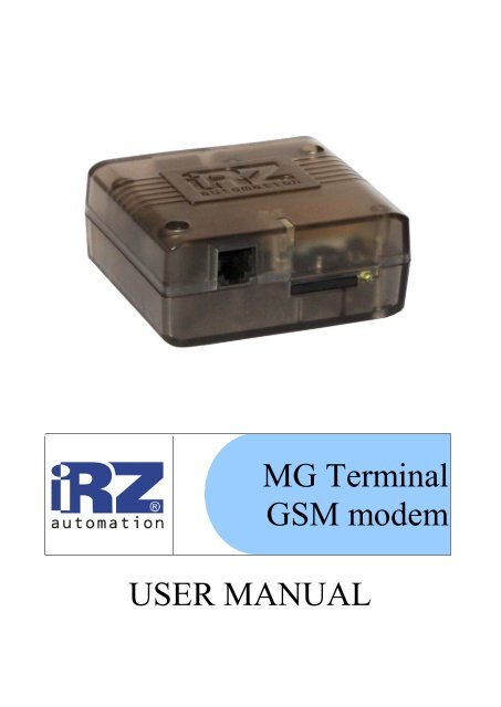 MG Terminal GSM modem USER MANUAL