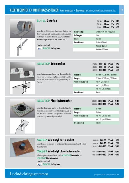 PRIJSLIJST 02/2013 KWALITEIT MET SYSTEEM - Isocell