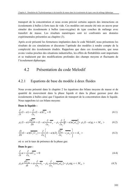 Analyse expÃ©rimentale et modÃ©lisation du transfert de matiÃ¨re et du ...