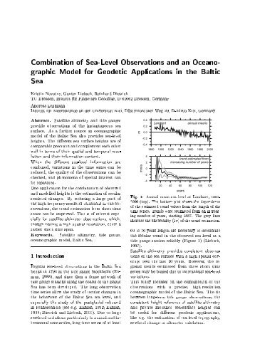 Combination of Sea-Level Observations and an Oceano- graphic ...