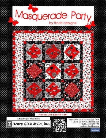 Masquerade Party FREE Pattern from Henry Glass!!