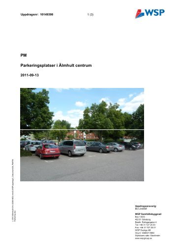 PM Parkeringsplatser i Ãlmhult centrum - Ãlmhults kommun