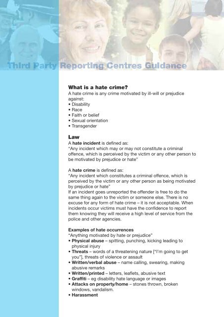 Third Party Reporting Centres Guidance - West Midlands Police and ...