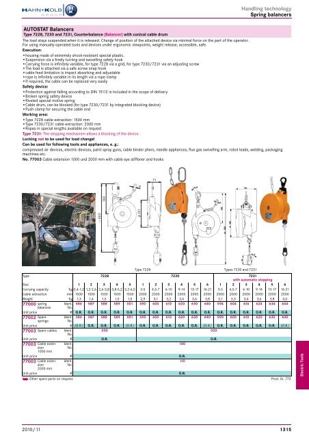 Electro-tools and machines Chapter overview ... - EN / Hahn+Kolb