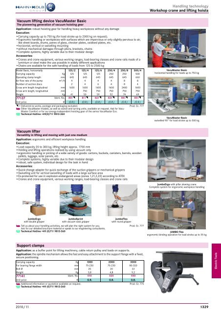 Electro-tools and machines Chapter overview ... - EN / Hahn+Kolb