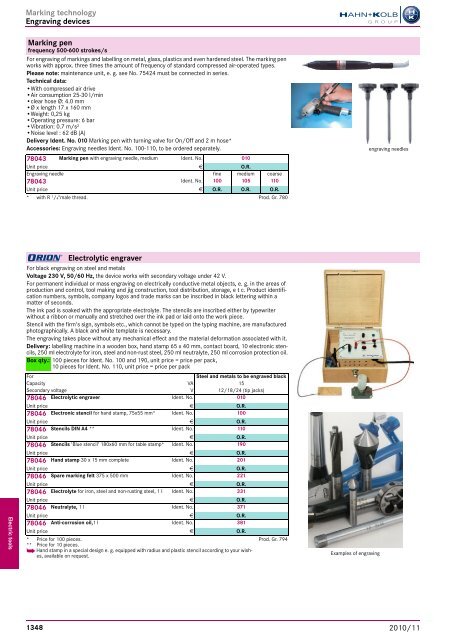 Electro-tools and machines Chapter overview ... - EN / Hahn+Kolb