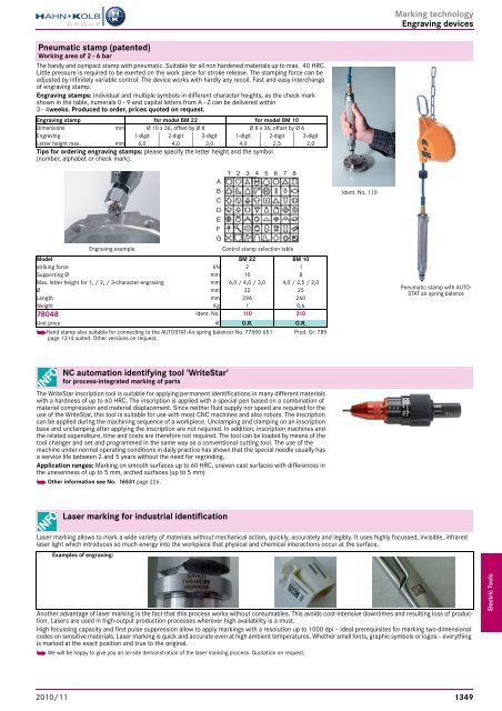 Electro-tools and machines Chapter overview ... - EN / Hahn+Kolb