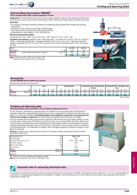 Electro-tools and machines Chapter overview ... - EN / Hahn+Kolb