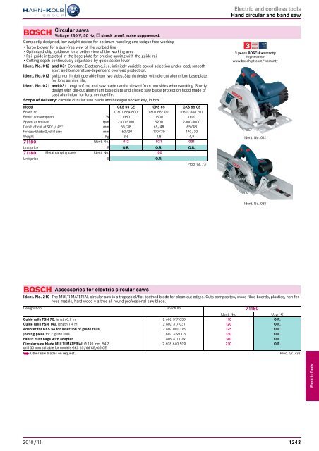 Electro-tools and machines Chapter overview ... - EN / Hahn+Kolb