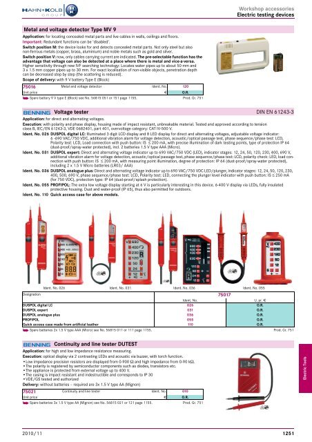 Electro-tools and machines Chapter overview ... - EN / Hahn+Kolb