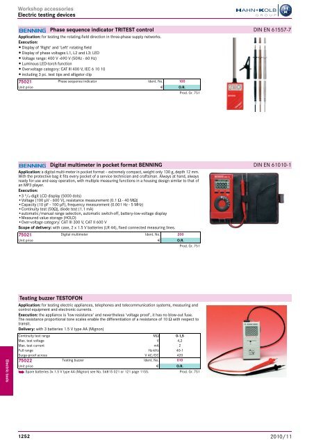 Electro-tools and machines Chapter overview ... - EN / Hahn+Kolb