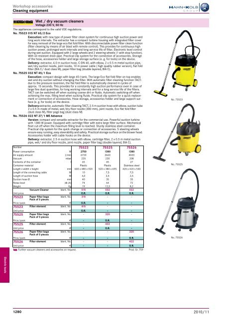Electro-tools and machines Chapter overview ... - EN / Hahn+Kolb